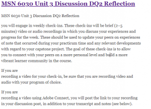 MSN 6030 Unit 3 Discussion DQ2 Reflection