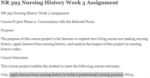 NR 393 Nursing History Week 3 Assignment