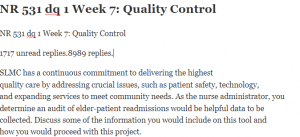 NR 531 dq 1 Week 7 Quality Control
