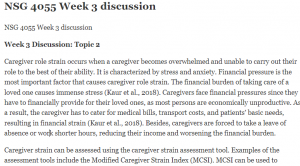 NSG 4055 Week 3 discussion