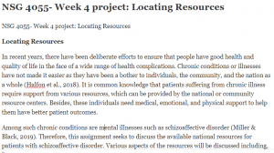 NSG 4055- Week 4 project Locating Resources