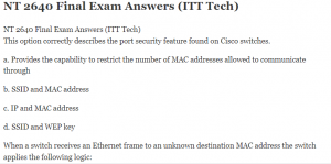 NT 2640 Final Exam Answers (ITT Tech)