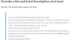 Provide a list and brief description of at least