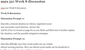 nurs 521 Week 8 discussion