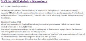 MKT 607 GCU Module 5 Discussion 1