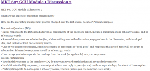 MKT 607 GCU Module 1 Discussion 2