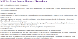MGT 655 Grand Canyon Module 7 Discussion 1