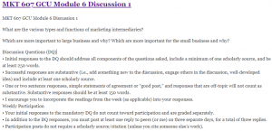 MKT 607 GCU Module 6 Discussion 1