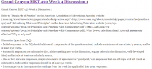 Grand Canyon MKT 450 Week 4 Discussion 1