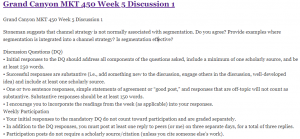 Grand Canyon MKT 450 Week 4 Discussion 2