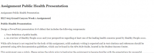Assignment Public Health Presentation