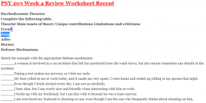 PSY 203 Week 4 Review Worksheet Recent