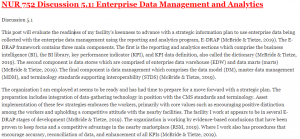 NUR 752 Discussion 5.1: Enterprise Data Management and Analytics