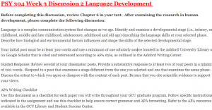 PSY 304 Week 3 Discussion 2 Language Development