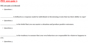 PSY 100 quiz 3