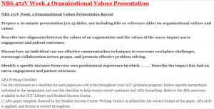 NRS 451V Week 4 Organizational Values Presentation