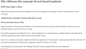 DNP 835 Topic 2 DQ 1