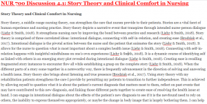 nur 700 discussion 4.1: story theory and clinical comfort in nursing