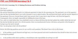 PSY 110 POWER learning Ch 8