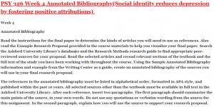 PSY 326 Week 4 Annotated Bibliography(Social identity reduces depression by fostering positive attributions)