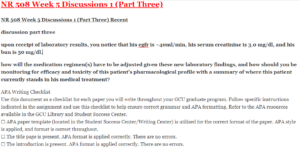 NR 508 Week 5 Discussions 1 (Part Three)