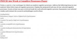 PSYCH 560 Week 2 Cognitive Processes Paper