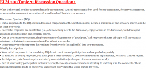 ELM 500 Topic 3: Discussion Question 1