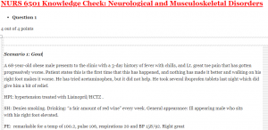 NURS 6501 Knowledge Check: Neurological and Musculoskeletal Disorders