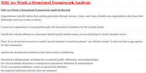 NSG 511 Week 2 Structural Framework Analysis