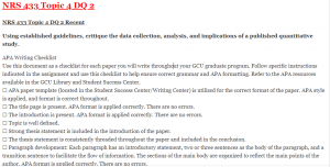 NRS 433 Topic 4 DQ 2