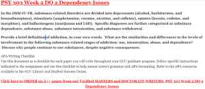 PSY 303 Week 2 DQ 2 Dependency Issues