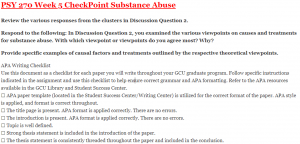 PSY 270 Week 5 CheckPoint Substance Abuse