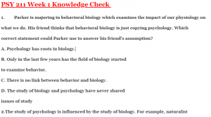 PSY 211 Week 1 Knowledge Check
