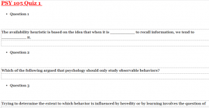 PSY 105 Quiz 1