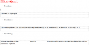 PSY 105 Quiz 7