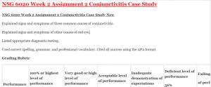 NSG 6020 Week 2 Assignment 2 Conjunctivitis Case Study