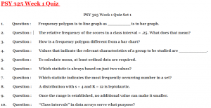 PSY 325 Week 1 Quiz