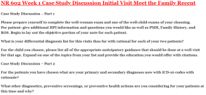 NR 602 Week 1 Case Study Discussion Initial Visit Meet the Family Recent