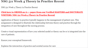NSG 511 Week 4 Theory in Practice Recent