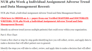 NUR 482 Week 4 Individual Assignment Adverse Trend and Data Management Recent