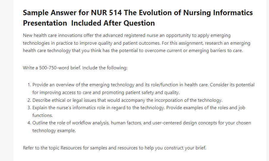 NUR 514 The Evolution of Nursing Informatics Presentation 