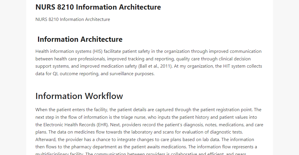 NURS 8210 Information Architecture