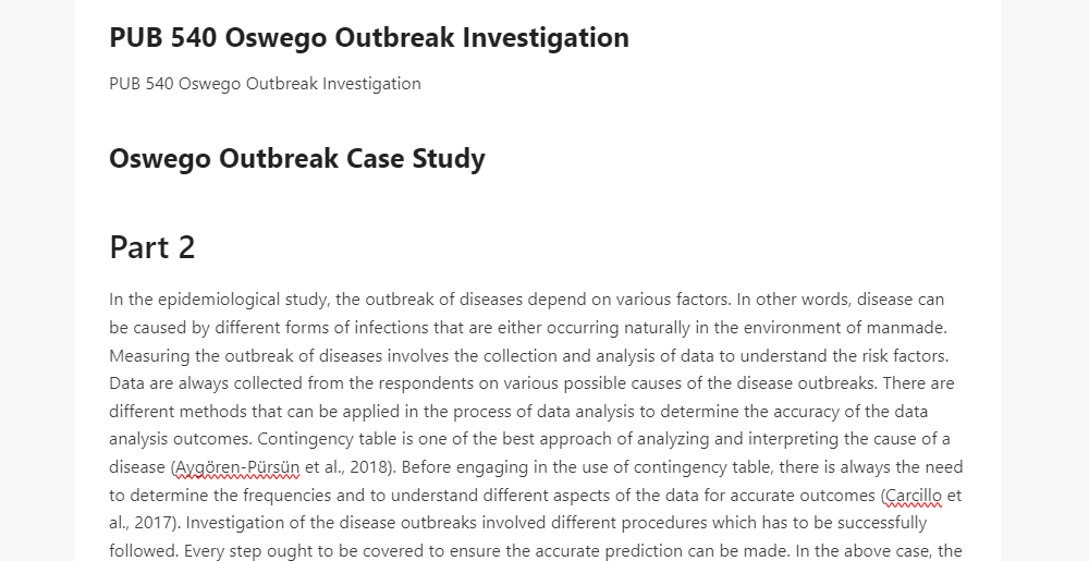 PUB 540 Oswego Outbreak Investigation